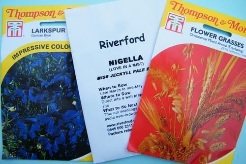 dried flower seed packets