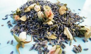 dried lavender confetti ivory rosebuds