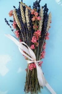 dried lavender delphinium wheat bouquet
