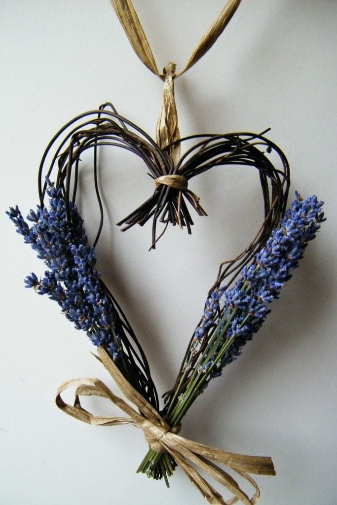 lavender heart wreath